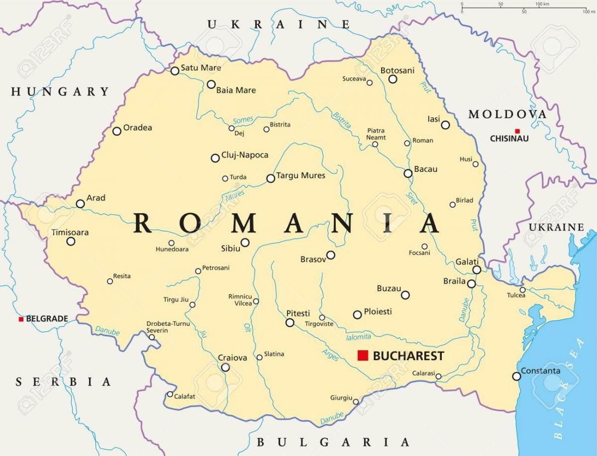 kart av bukarest, romania