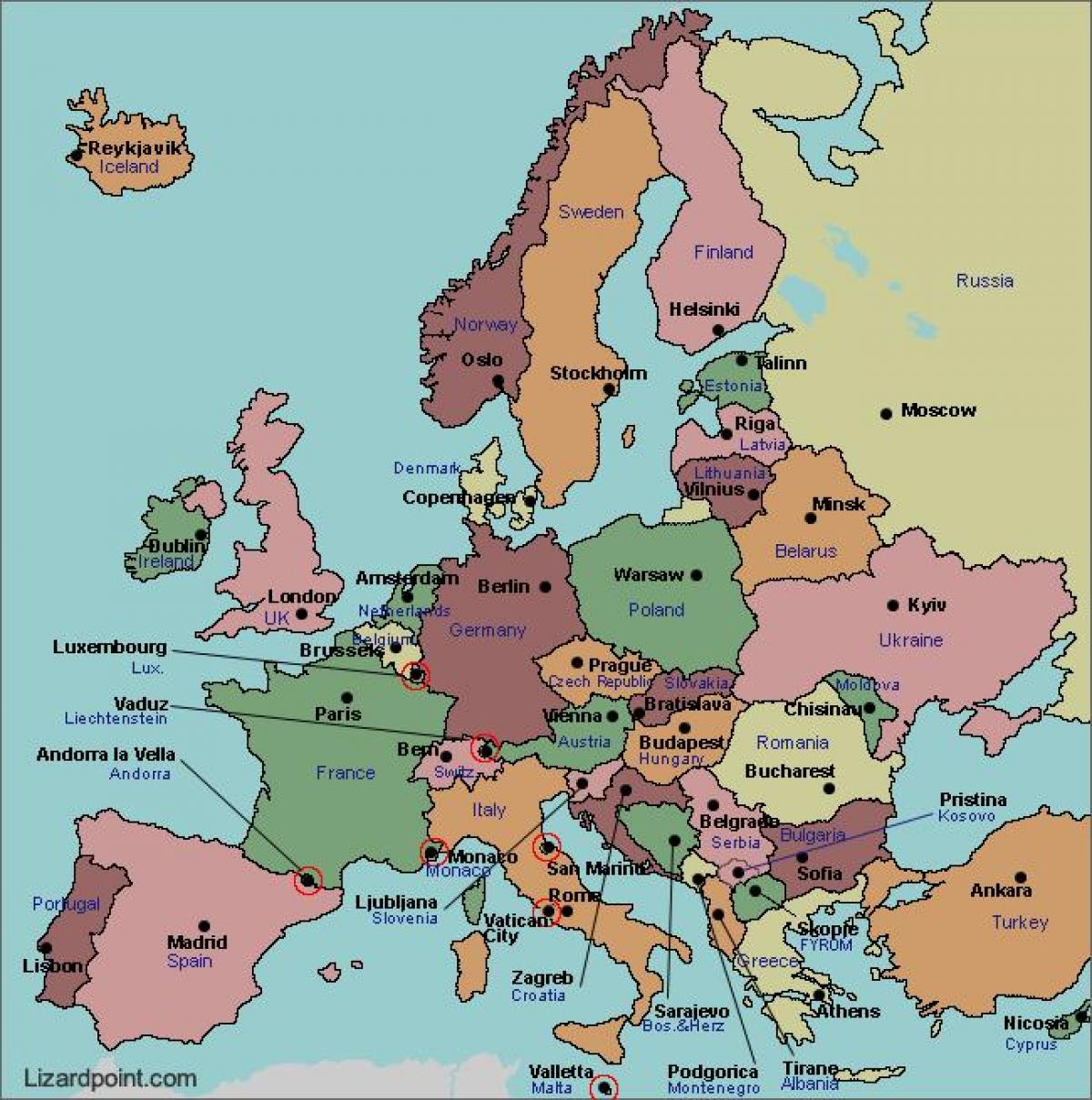 Kart av bucuresti i europa
