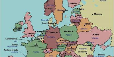 Kart av bucuresti i europa